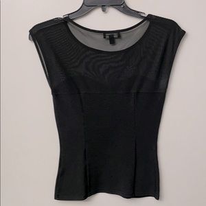 Bebe fitted black mesh top